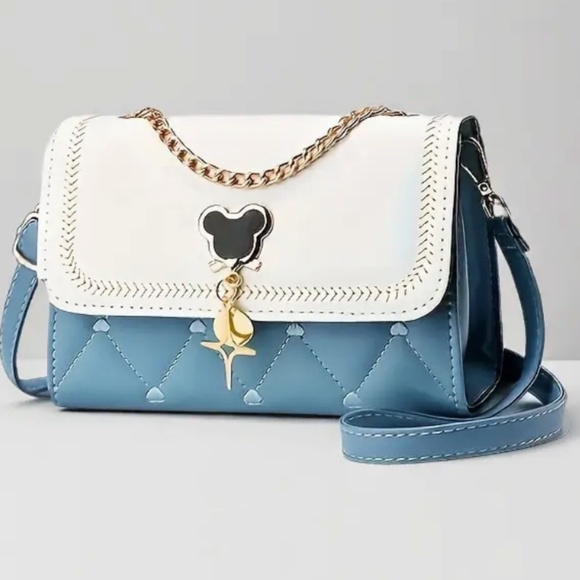 Handbags - Disney Mickey Stylish Crossbody Bag with Chain ,White Detailed Flap Handbag--NWT